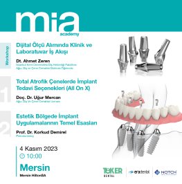 • Clinical and Laboratory Workflow in Digital Impression Collection<br> • Implant Treatment Options in Total Atrophic Jaws (All On X) <br> • Basic Principles of Implant Applications in Aesthetic Area